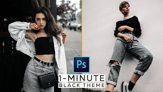 1-Minute Photoshop | Black Theme Color Grading Effect in Photoshop | Photoshop Tutorial