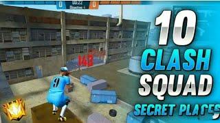 TOP 10 CLASH SQUED SECRET PLACE FREE FIRE | CLASH SQUAD TIPS AND TRICKS TO REACH GRANDAMASTER EASLIY