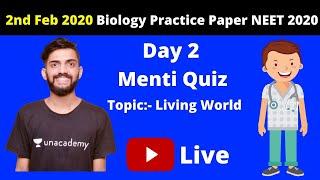 Biology Practice Paper |  Living World | Day 2 | NEET 2020 | Anmol Sharma | Learnify