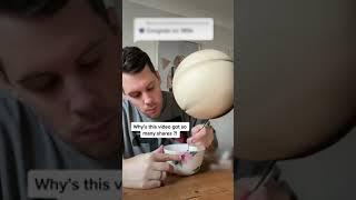 Guy Eats Cereal While Balancing Spinning Basketball on Top of Spoon - 1263441-2