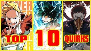 Top 10 My Hero Academia Quirks (Hindi)