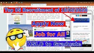 Top 05 Job Recruitment of 18/02/2020