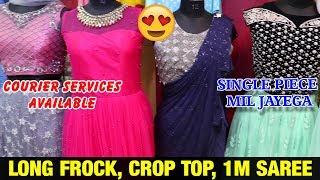 Long Frocks, Crop Top, 1min Sarees  || Party wear Readymade Dress || Order from home