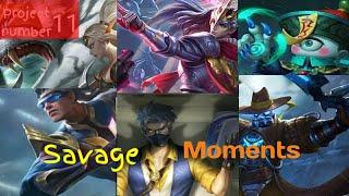 Top 10 Savage Moments | Project number 11 | Mobile Legends : Bang bang