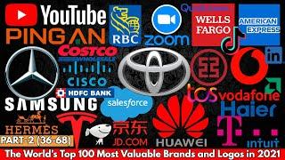 The World’s Top 100 Most Valuable Brands and Logos in 2021 | PART 2 | Brands Between 36-68 |