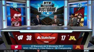 Glen Mason reacts to 12 Wisconsin beat 8 Minnesota 38-17, WISC will play vs Ohio in BIG Championship