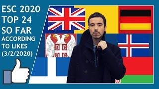 ESC 2020 - TOP 24 (ACCORDING TO LIKES) (2/3/2020)