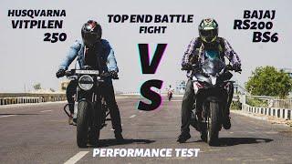 Husqvarna Vitpilen 250 Vs Bajaj RS200 Bs6 Top End Race | Ksc Vlogs