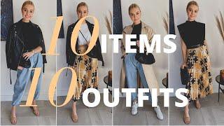 10 x 10 OUTFITS CHALLENGE | DAY & EVENING LOOKS WITH 10 ITEMS