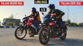 Pulsar Ns 200 Bs6 Vs Pulsar 220F Bs6 Highway Top End Race || Must Watch