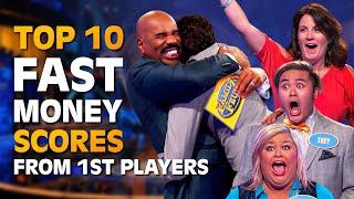 WOW! TOP 10 FAST MONEY SCORES from first players! STEVE HARVEY LOSES IT! | Family Feud