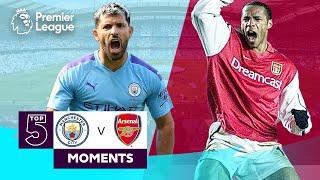 Manchester City vs Arsenal | Top 5 Premier League Moments | Aguero, Henry, Adebayor