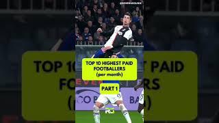 Top 10 highest paid Footbollers (per month) #short #football