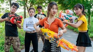 XGirl Nerf War: SWAT Candy VS Cherry Good Girl VS Bad Girl Warriors Nerf Guns Fight Criminal Alibaba