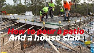 How to pour a concrete patio and house