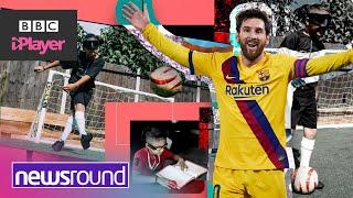 Lionel Messi gifts blind 10-year-old Mikey special glasses so he can play football | Newsround