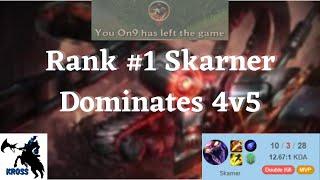 No Top, No Problem! 4v5 Win (Plat) | The Return of the Best Skarner NA!