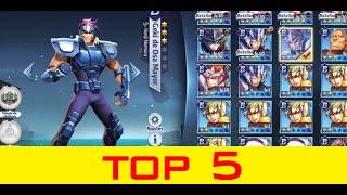 TOP 5 - Personajes de control GRADO A y B - Saint Seiya Awakening