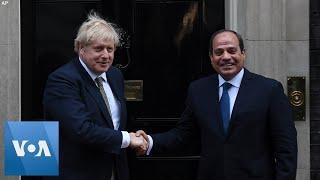 Britain PM Johnson Meets Egypt's President El Sissi at 10 Downing Street in London