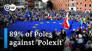 Poland: Thousands turn out for pro-EU rallies after court ruling | DW News