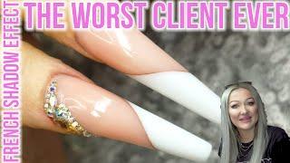 Extreme Ballerina French Shadow Effect | Worst Client Ever