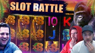 ONLINE SLOTS BATTLE!! Josh vs Jamie vs Scotty!! Euphoria, Dragon Horn, Harlequin Carnival And More!!