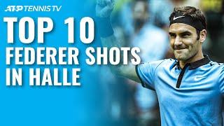 Top 10 Roger Federer Shots in Halle!