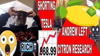 Andrew Lefts Shorting Tesla says "Yes, I'm shorting it"