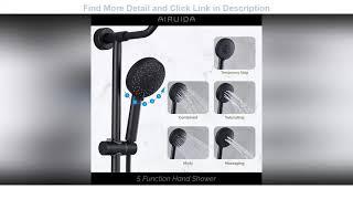 Top 10 Airuida Retrofit Shower System Matte Black Wall Mount Brass 8 Inch ABS Rainfall Shower Head