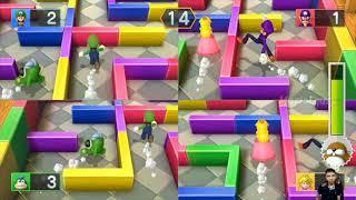 Mario Party 10 Whimsical Waters - Spike Vs Peach Vs Waluigi Vs Luigi