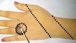 Easy Simple Mehndi design - cotton bud Mehendi design front hand - Arabic Mehndi Design 2020