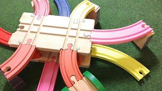 How To Build Make Wooden Train Videos For Kids Viaduct Construction, ASMR No Voice Build & Play