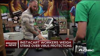 Instacart contractors weigh strike as Amazon workers plan walk-out