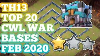 Top 20 Cwl  War Bases. Th13 anti 2 star war stars.coc