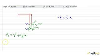 Water is flowing condinuously from a tap of area `10^(-4)m^(2)` the water velocity as it leaves the