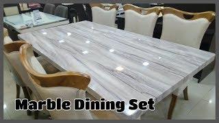 Wooden Dining Table With Marble Top || Wooden Dining Table - Style Furn~