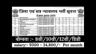 जिला कोर्ट मे आई भर्ती 2019// District Court Recruitment //जिला कोर्ट भर्ती //District court vanacay