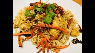 Afghani chicken pulao with dairy free  and gluten free option