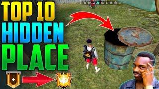 Top 10 Hidden place |Rank push tips and tricks | 1 day rank push hidden place|| #Freefire#noobgamer