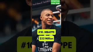 Top 10 highest paid footballers(per month)