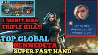 TOP GLOBAL BENEDETTA WINRATE 97% || SUPER FAST HAND || BY XITO || MOBILE LEGENDS #BENEDETTA #MLBB