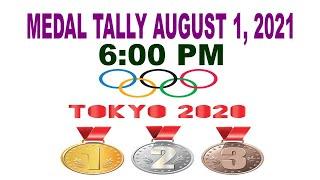 Latest Update! Tokyo Olympic 2020 Medal Tally as of August 1, 2021 6pm