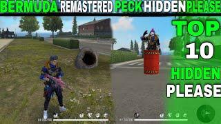 TOP 10 BEST HIDDEN PLACE IN PECK BERMUDA REMASTERED MAP | FREE FIRE | HIDDEN PLACE