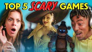 Top 5 SCARIEST GAMES Of All Time | Teens & Adults React (Resident Evil, P.T. & More)