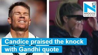 David Warner's wife praises triple century with Mahatma Gandhi quote