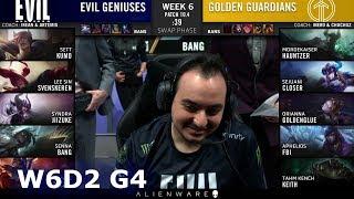 Evil Geniuses vs Golden Guardians | Week 6 Day 2 S10 LCS Spring 2020 | EG vs GG W6D2