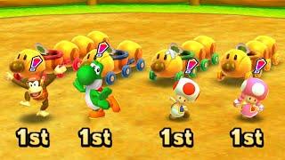 Mario Party: Star Rush MiniGames - Diddy Kong vs Yoshi vs Toad vs Toadette (Master Cpu)