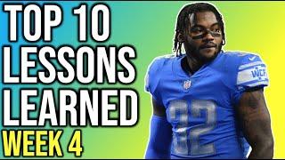 Top 10 Lessons Learned - Week 4 Fantasy Football