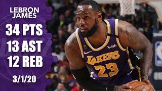 LeBron James records triple-double in Lakers vs. Pelicans | 2019-20 NBA Highlights