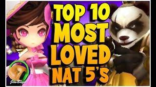 Top 10 MOST LOVED NAT 5's in Summoners War!